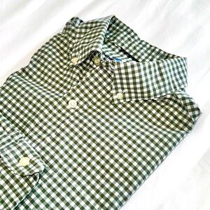 Vineyard Vines Performance Brrr Shirt - Green Gingham - Mens Medium!